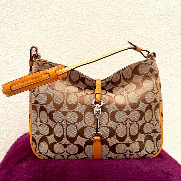 Coach Brown Monogram Shoulder Bag - Picture 1 of 12